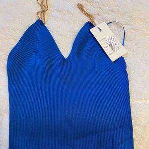 Royal blue summer knit tank top